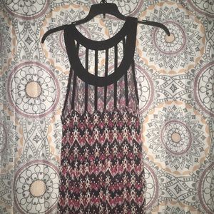 Floor Length Backless Patterned Dress